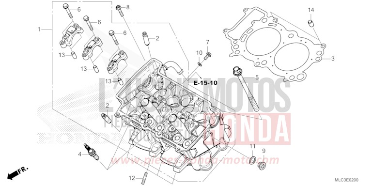 CYLINDER HEAD for Transalp 750 ROSS WHITE (NH196) from 2023